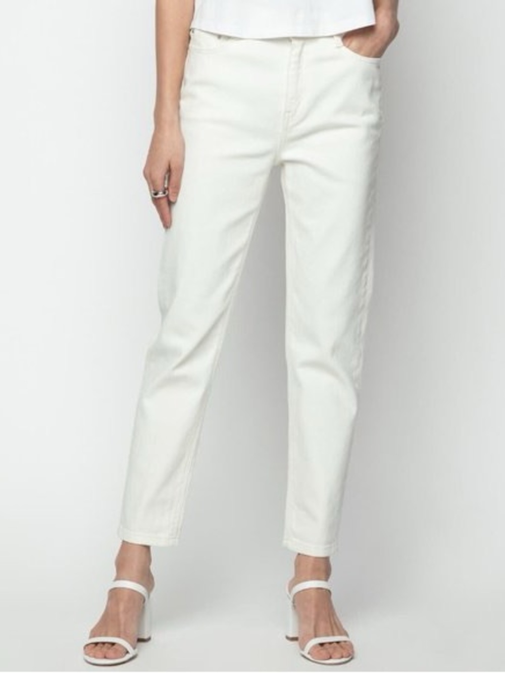 OAK + FORT Cream High-Waisted Women's Jeans